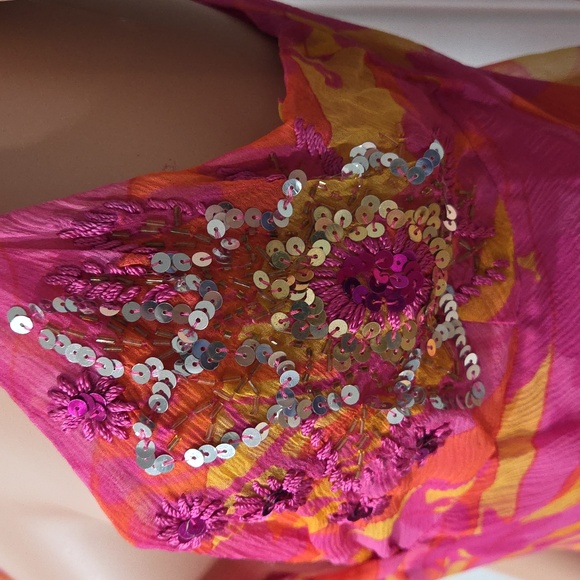 Marciano Pink and Orange High Low Dress - Picture 3 of 12